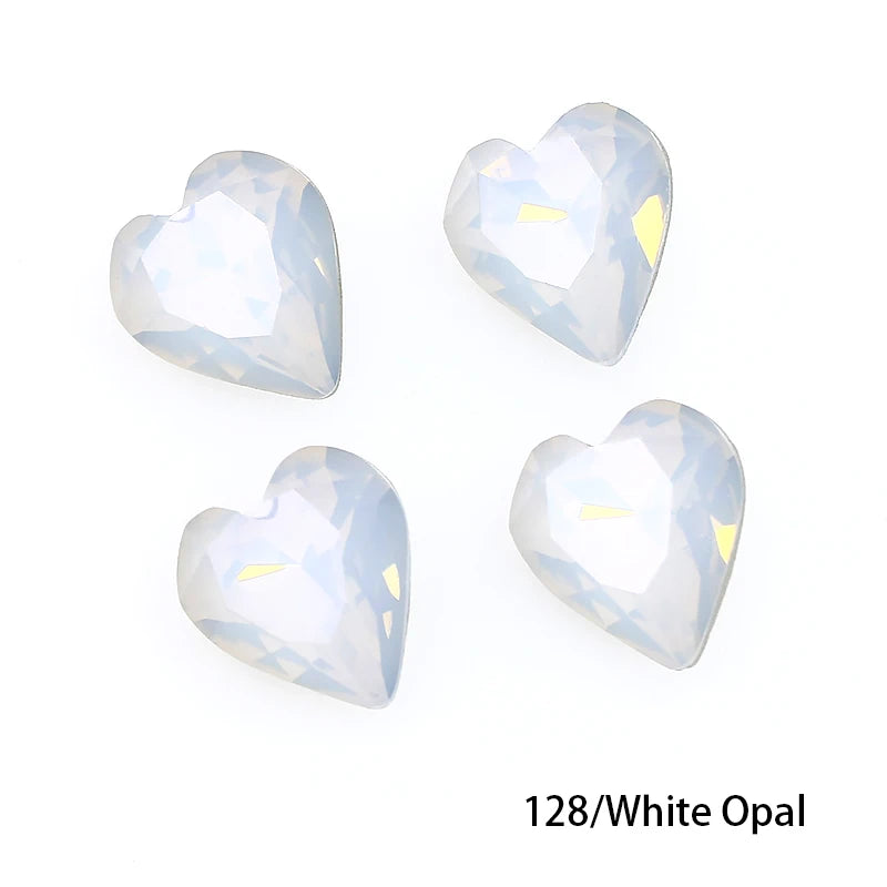 Crystal  Fancy Stone Pointed Back Rhinestones Heart Shape Glue On Crystal Beads K9 Glass Loose Diamond For Jewelry Making DIY