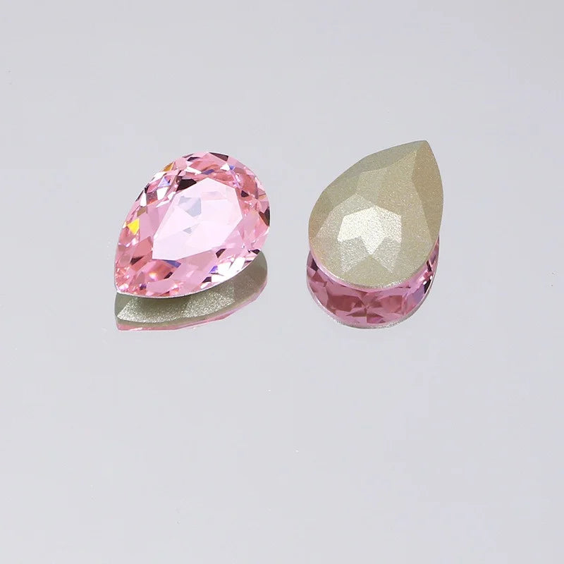 K9 30x40mm teardrop Glass Rhinestones High Quality Pointback Loose Glass Crystal Glue on Garment Crafts