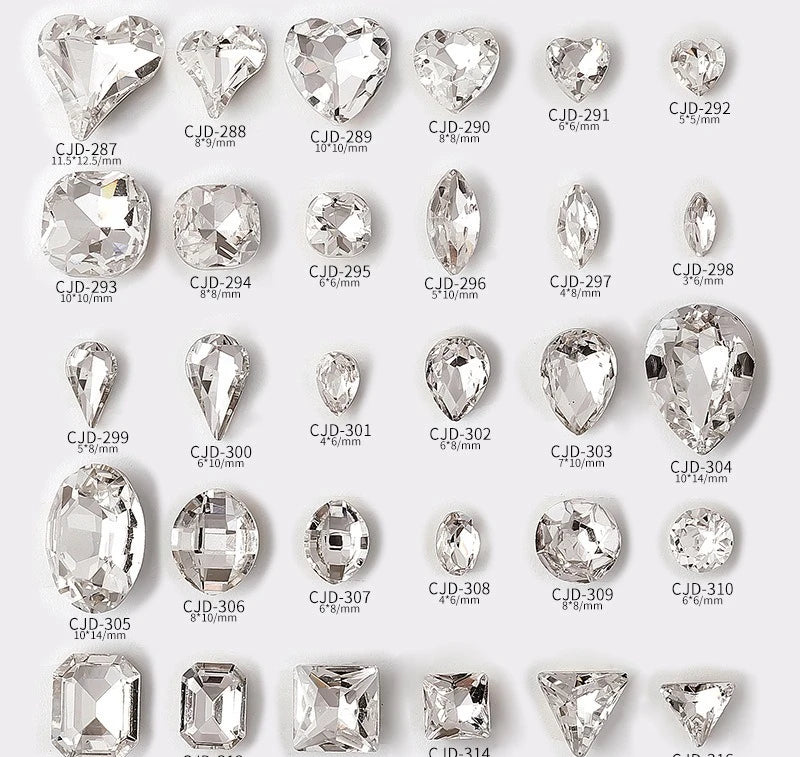 Wholesale Crystal clear Rhinestones DIY Beads Glass Pointback Stones for Jewelry Making And Home Decoration all size