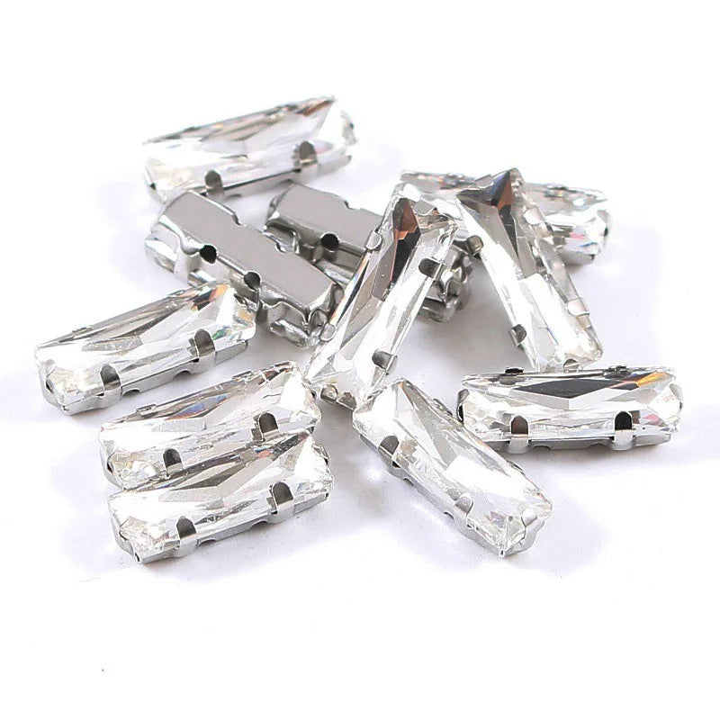 Baguette crystal stones wtth claw sew on  Fancy Stone  Glass Crystals rhinestones clothes Apparel Sewing Supplie accesorios