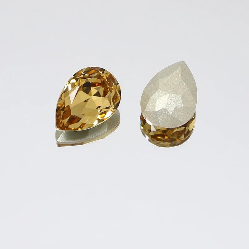 K9 30x40mm teardrop Glass Rhinestones High Quality Pointback Loose Glass Crystal Glue on Garment Crafts