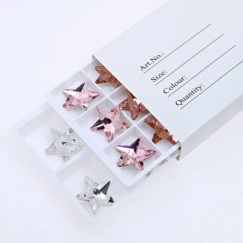 K9 Glass Crystal  Rhinrstones 22MM Big  Star  point back glass stones jewels beads for crafts clothes Decoration