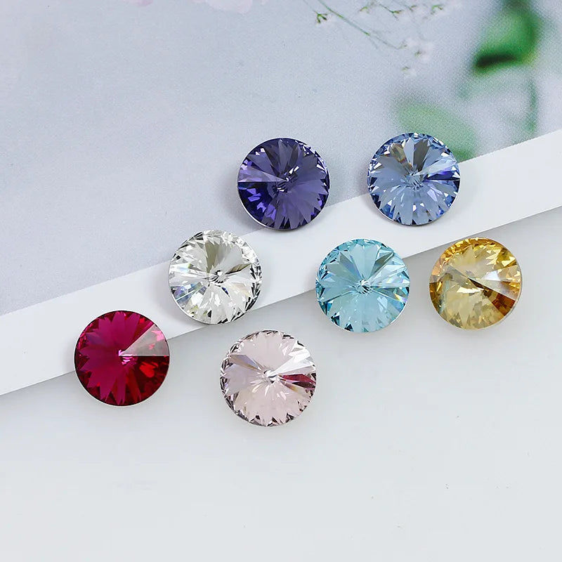 K9 18mm rivoli glass crystal pointback beads jewels making