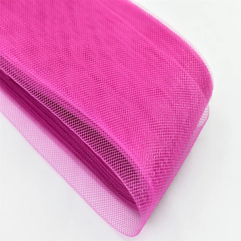 5cm 7.5cm plyester Mesh Ribbon Hard Stiff Flat Plain Crinolines Horsehair Fabric Multiple Widths  Hat And Skirt Making