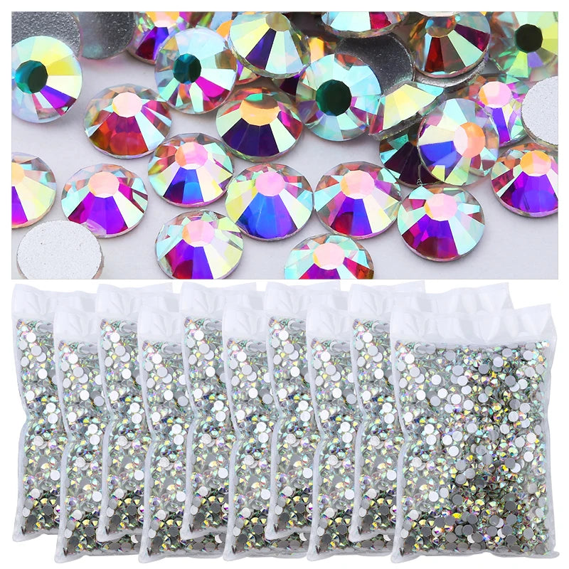 Wholesale in Bulk Rhinestones for Clothes DIY flat back Diamond Nail Rhinestone Decorations Crystals AB Glitter Face Art Stone