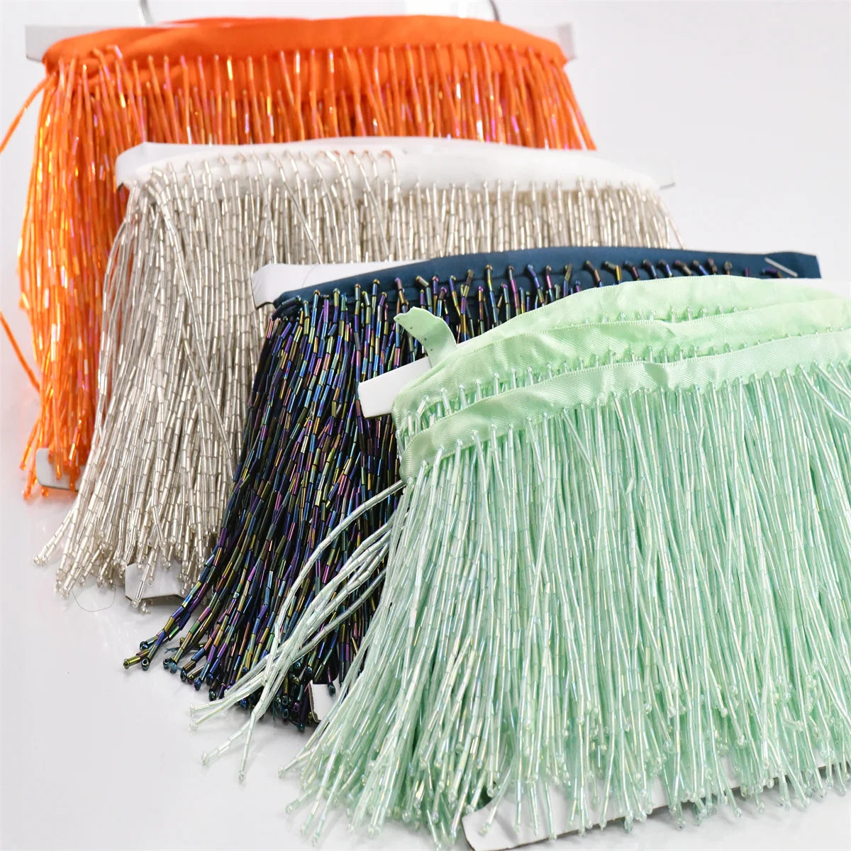 5 Yards 10cm Beaded Tassel Fringe Handmade Trimming for Costumes Dresses Crafts Sew on Decorative Edge
