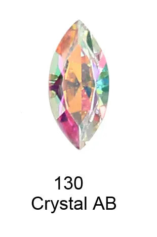 20pcs Navette Crystal Pointed Back Rhinestones All Size K9 Glass 3D Fancy Stones Nailart Diamond For Jewelry DIY 3017