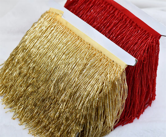 5 yards Bulk wholesale glass bead fringe trim tassels sewing articles for 10cm fringes for clothes