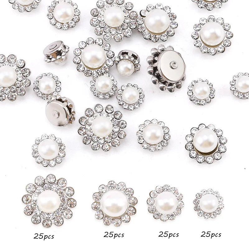 100pcs mixed size Sew-On Rhinestones Glitter for DIY Crafts Clothing Decoration Sparkling Bling round Shape Stones