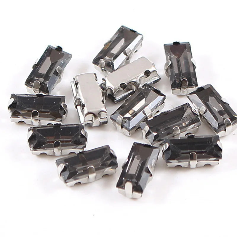 Baguette crystal stones wtth claw sew on  Fancy Stone  Glass Crystals rhinestones clothes Apparel Sewing Supplie accesorios