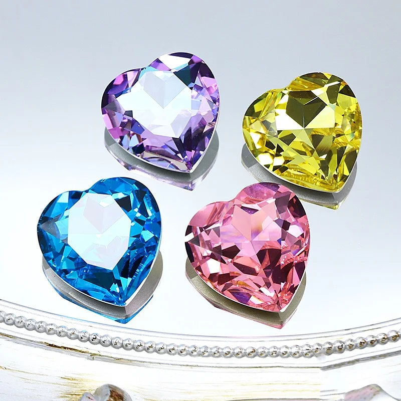 K9 Big Heart Glass Rhinestones 27mm/18mm Crystal Diamond Decoration Beads for Needlework