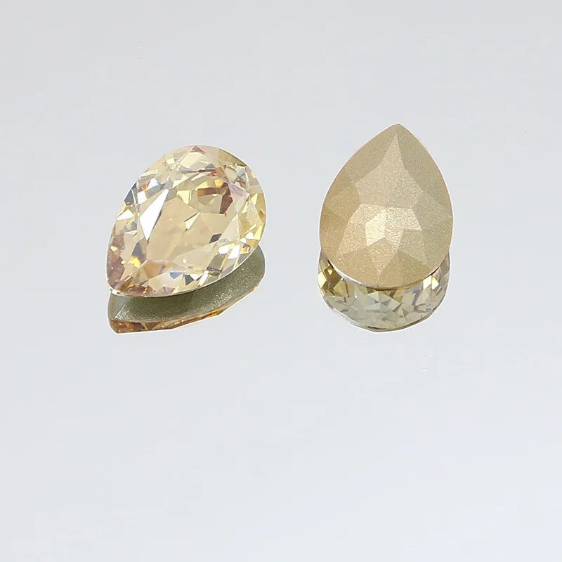K9 30x40mm teardrop Glass Rhinestones High Quality Pointback Loose Glass Crystal Glue on Garment Crafts