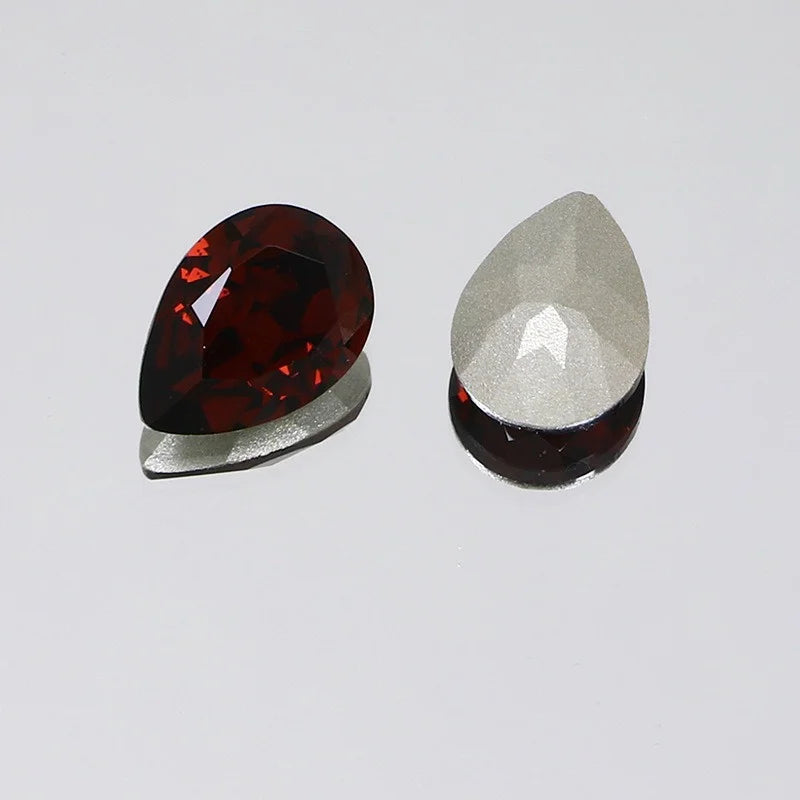 K9 30x40mm teardrop Glass Rhinestones High Quality Pointback Loose Glass Crystal Glue on Garment Crafts