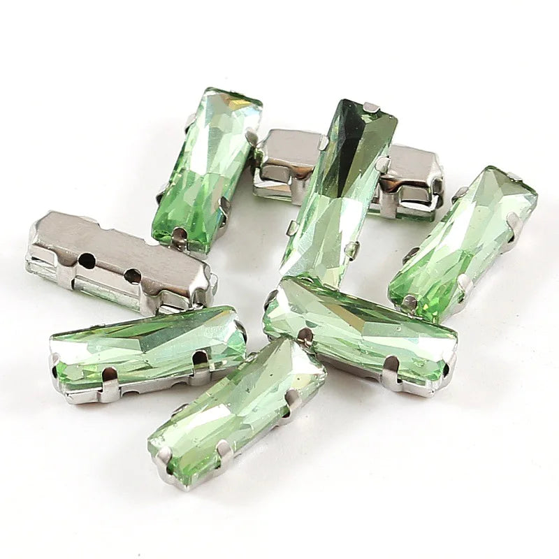 Baguette crystal stones wtth claw sew on  Fancy Stone  Glass Crystals rhinestones clothes Apparel Sewing Supplie accesorios