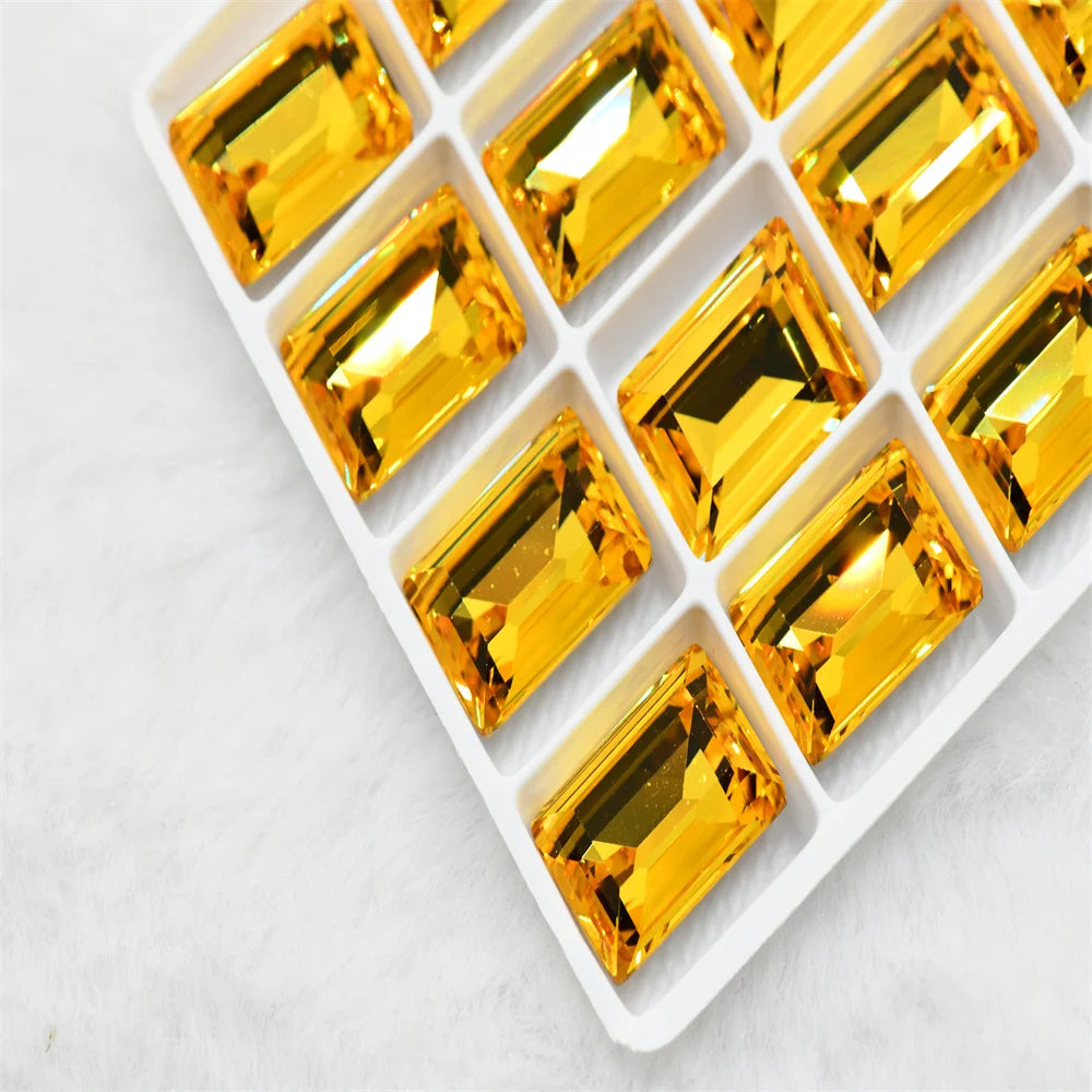 k9 Rectangle Rhinestones 10*14 violet bluecrafts super Glitter For Clothes DIY Sewing Beads For Jewelry 13X18MM 10X14MM