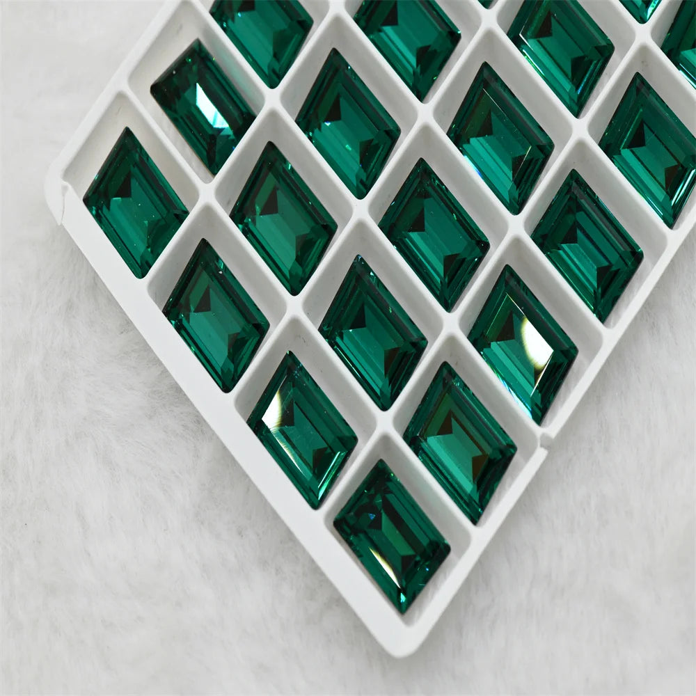 Wholesale k9 Rectangle Rhinestones Glass Strass crafts super Glitter For Clothes DIY Sewing Beads For Jewelry 10X14MM