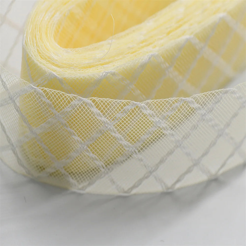 4.5cm 8cm Plaid cotton thread Soft Polyester Horsehair Crinolin crafts Boning Sewing Wedding Dress Dance DIY Accessories