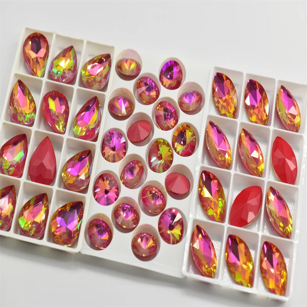 Jelly Red Mocha AB Rhinestones Stones And Crystals for Needlework  Jewels for Crafting