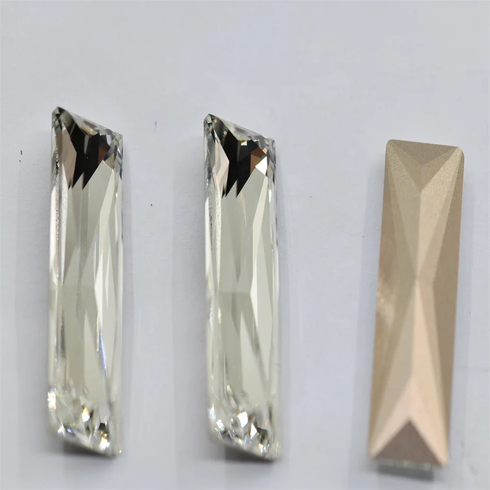 18pcs K9 Rectangle 10x30mm  Jewelry Accessories Pointback Glass crystal Stones Jewelry making