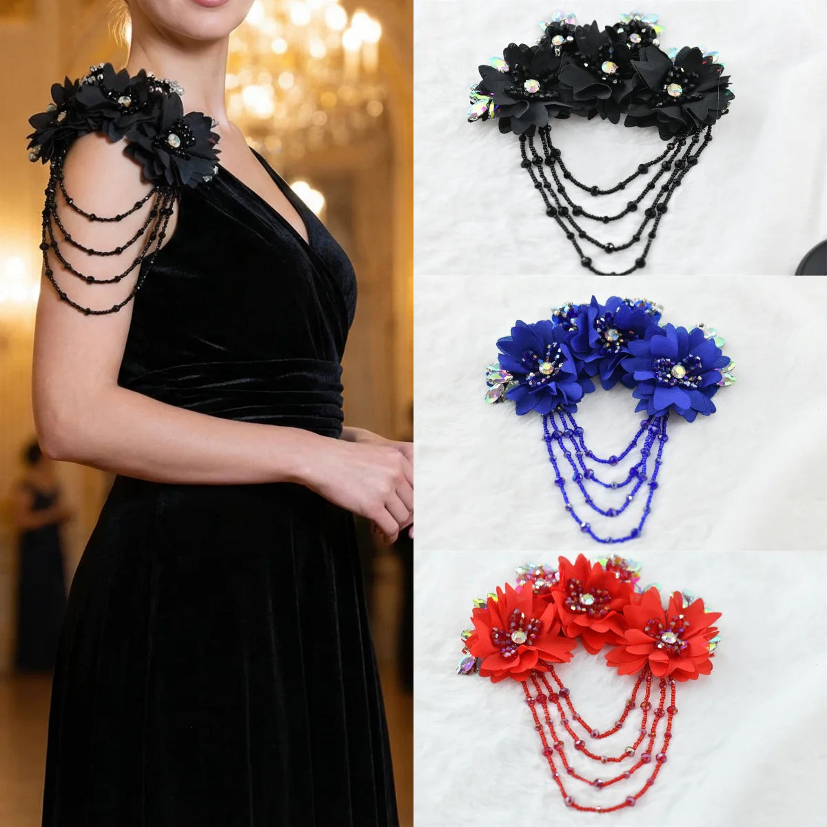 1 pcs fringe rhinetones Brooch Pin Corsage Collection  Perfect for Dancing  Celebration clothes crafts