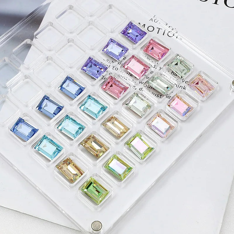 Wholesale k9 Rectangle Rhinestones Glass Strass crafts super Glitter For Clothes DIY Sewing Beads For Jewelry 10X14MM