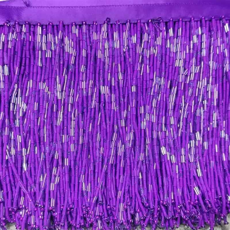 5 Yards 10cm Beaded Tassel Fringe Handmade Trimming for Costumes Dresses Crafts Sew on Decorative Edge