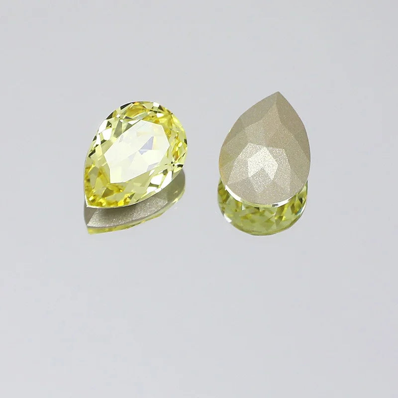 K9 30x40mm teardrop Glass Rhinestones High Quality Pointback Loose Glass Crystal Glue on Garment Crafts