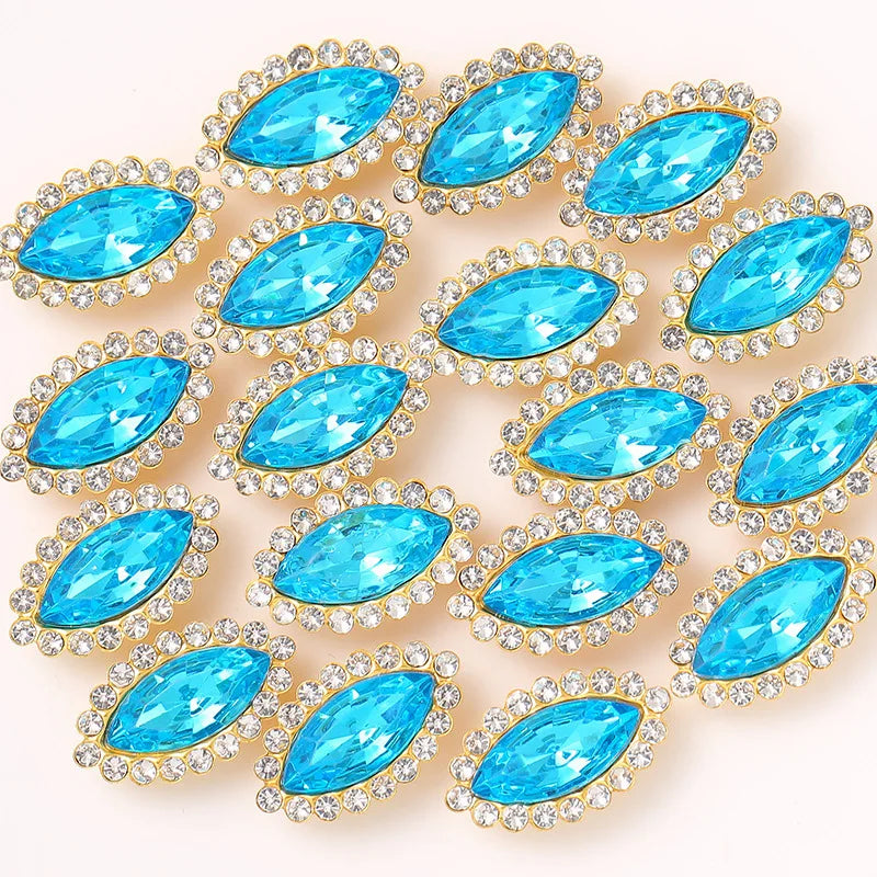 navette Acrylic Horse Eye Sewing Rhinestones Buttons Shiny CrystalS Glass Beads Stones Fabric Crafts