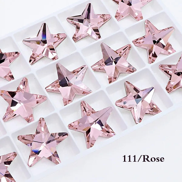K9 Glass Crystal  Rhinrstones 22MM Big  Star  point back glass stones jewels beads for crafts clothes Decoration