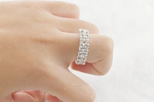 Elastic rhinestone dance bracelet,Silver Rhinestone Stretch Bracelets Tennis Bracelets Sparkling Silver Bracelet Stack ring Minimalist and fashion