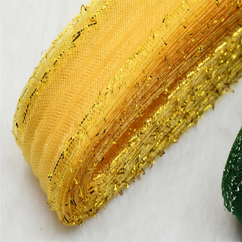 crinoline horsehair with in silver thread braid Mesh Fabric Soft Polyester Wedding Dress skirt making crafts