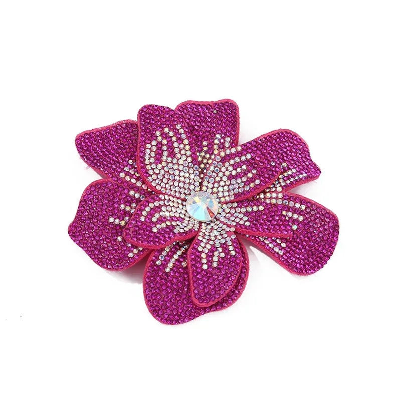 2 pcs Luxury Fashion Rhinestone Flower Brooch Light Women's Jewelry Pin for Wedding Dress Banquet Chest Gift