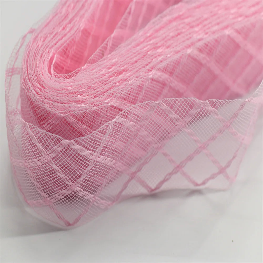 4.5cm 8cm Plaid cotton thread Soft Polyester Horsehair Crinolin crafts Boning Sewing Wedding Dress Dance DIY Accessories