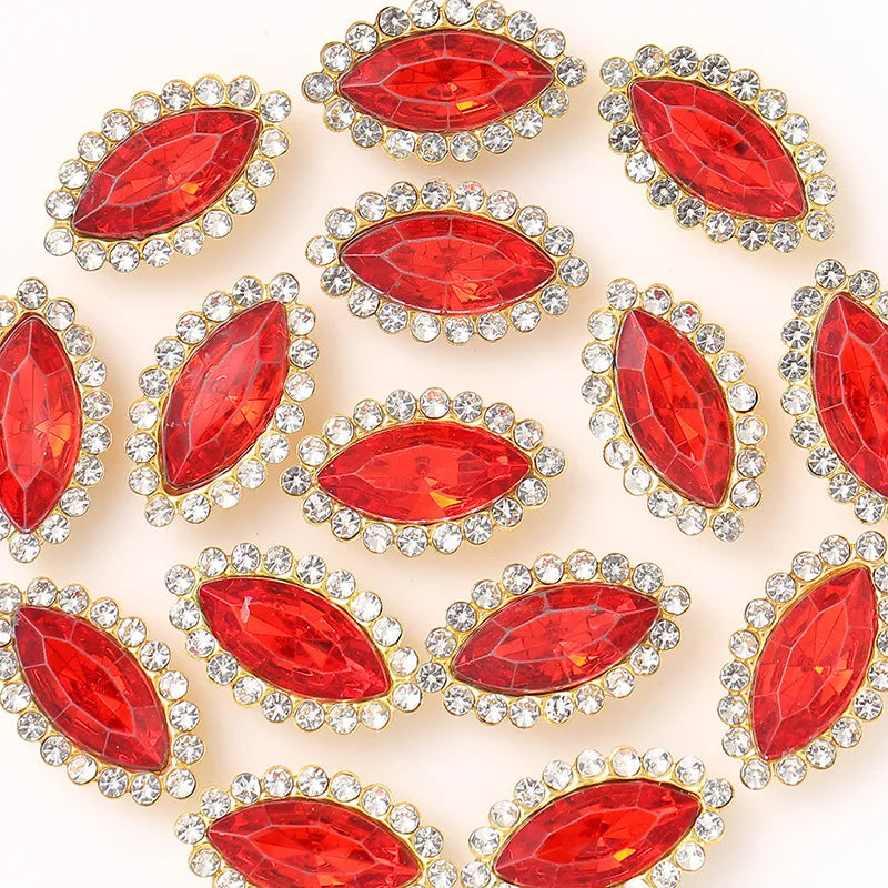 navette Acrylic Horse Eye Sewing Rhinestones Buttons Shiny CrystalS Glass Beads Stones Fabric Crafts