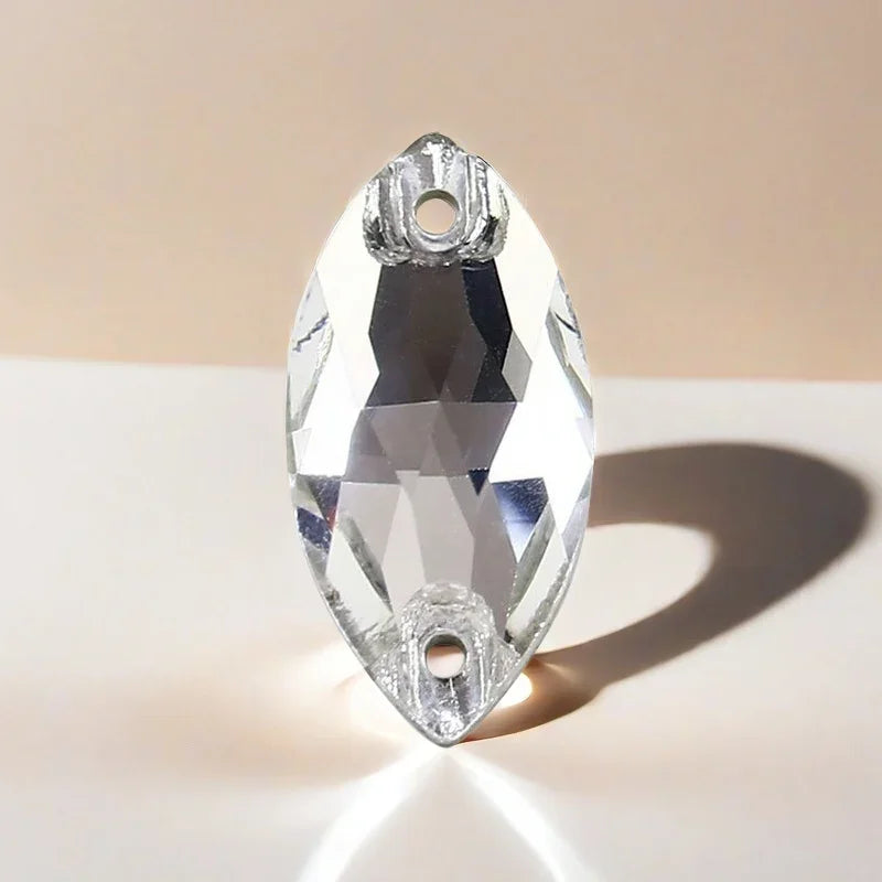 High quality  super fancy navette Strass rhinestones glass flatback crystal ab Costume crafts sewing appliques