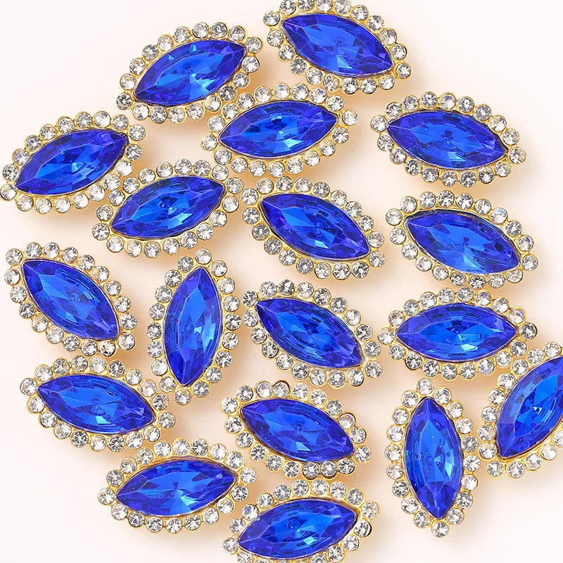 navette Acrylic Horse Eye Sewing Rhinestones Buttons Shiny CrystalS Glass Beads Stones Fabric Crafts