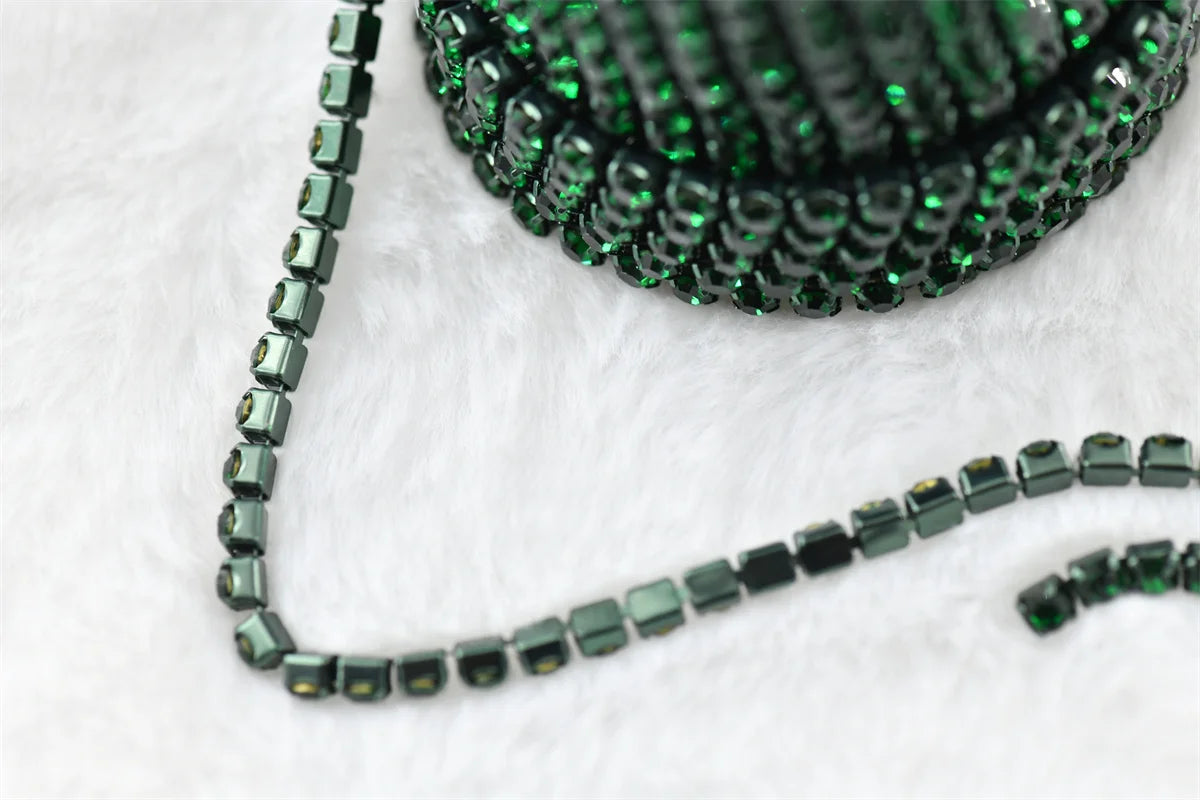 10 yards ss18 rhinestones chains for needlework Crystal Rhinestone Chain Silver Trim Costume Bridal Sewing  garment crafts