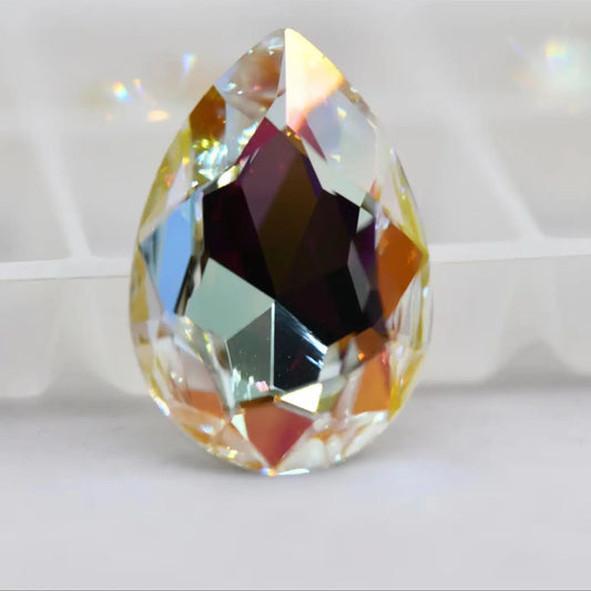 teardrop k9 white Sakura  Glass Stone Faceted Glass Jewels Accessories Point Back 20x30mm 30x40mm 18x25mm