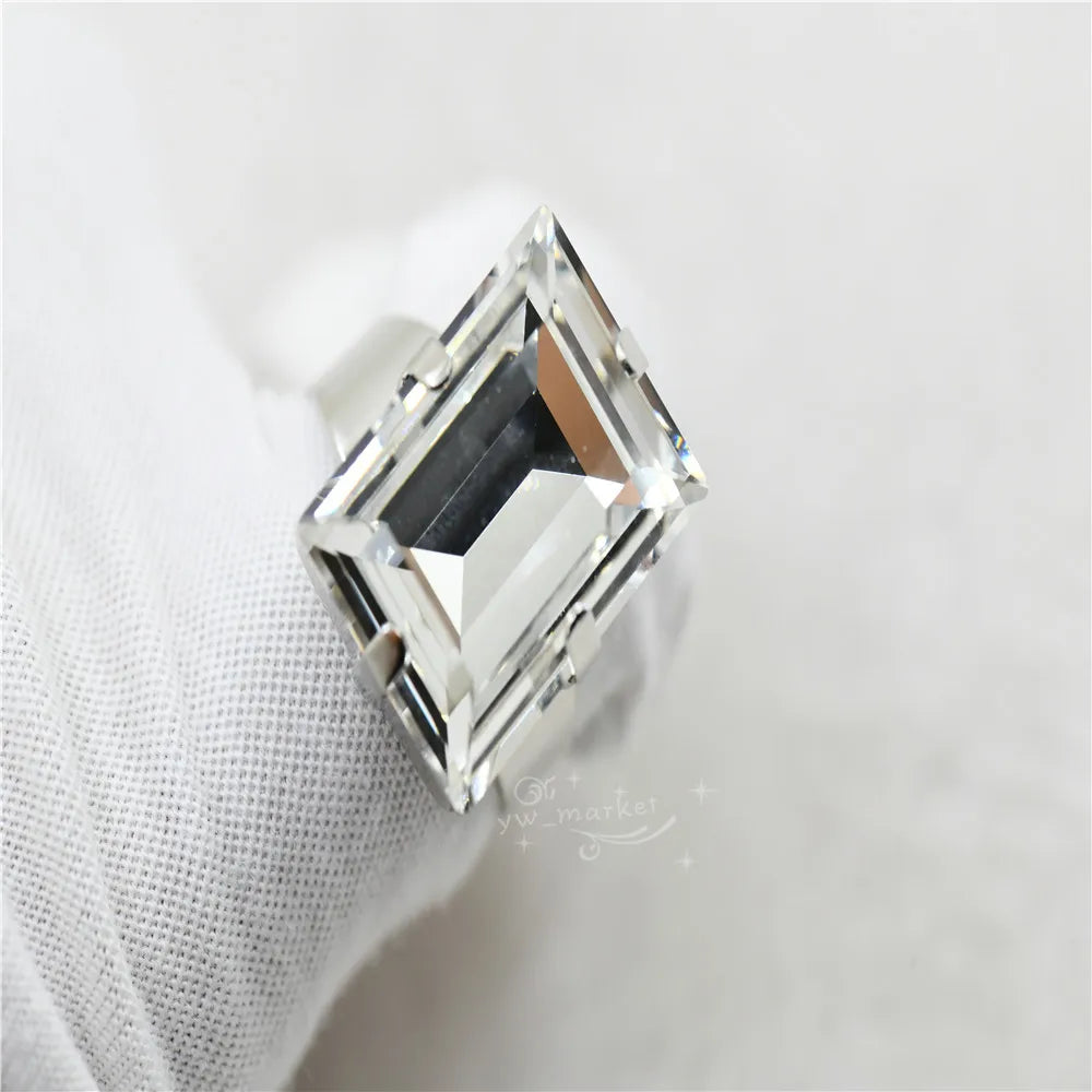 k9 Rectangle Rhinestones 10*14 violet bluecrafts super Glitter For Clothes DIY Sewing Beads For Jewelry 13X18MM 10X14MM