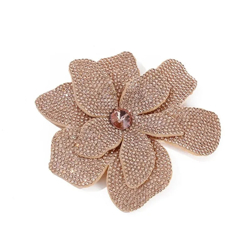 2 pcs Luxury Fashion Rhinestone Flower Brooch Light Women's Jewelry Pin for Wedding Dress Banquet Chest Gift