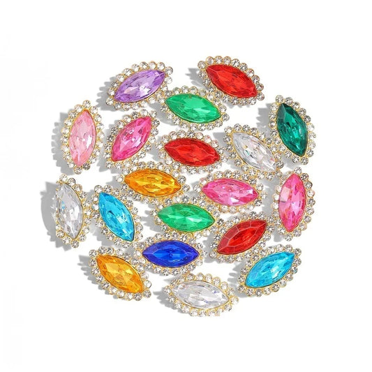 navette Acrylic Horse Eye Sewing Rhinestones Buttons Shiny CrystalS Glass Beads Stones Fabric Crafts