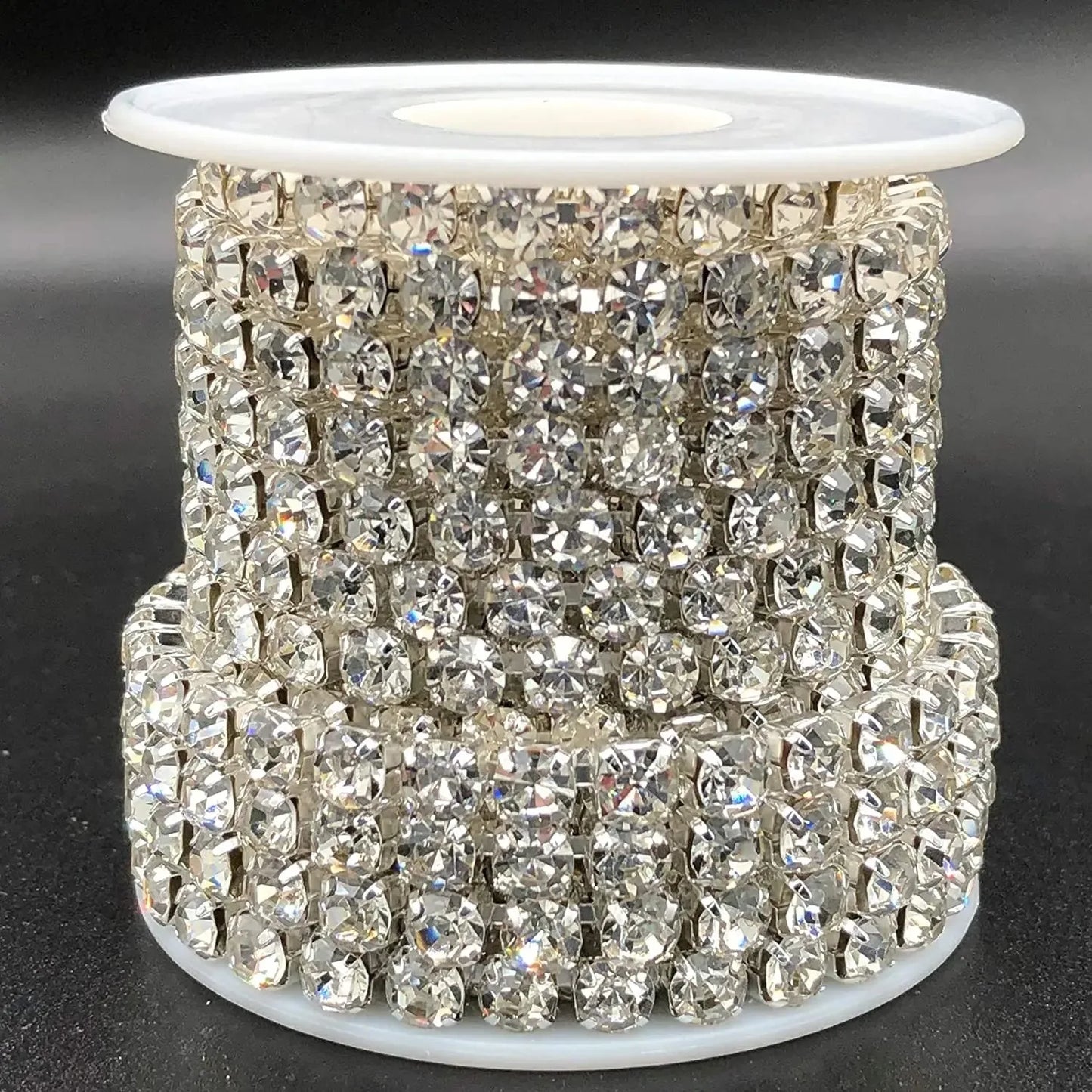 6mm SS28 5 Yards Crystal Rhinestone Chain  Silver Trim for Needlework Bridal Costume Sewing  Garment Crafts