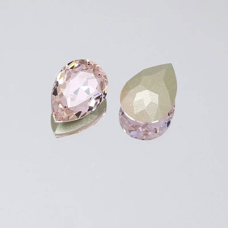 K9 30x40mm teardrop Glass Rhinestones High Quality Pointback Loose Glass Crystal Glue on Garment Crafts