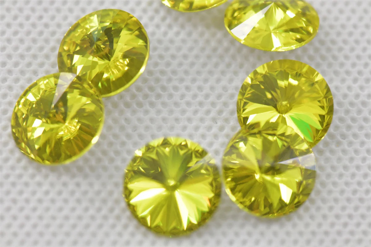 K9 Lemon Yellow Glass Rivoli Teardrop Strass Stones: Bulk Craft Beads
