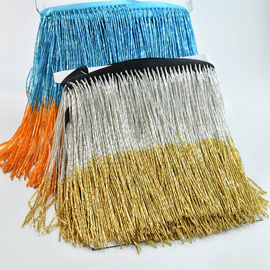 5 Yards 15cm Beaded Tassel Fringe Handmade Trimming for Costumes Dresses Crafts Sew on Decorative Edge