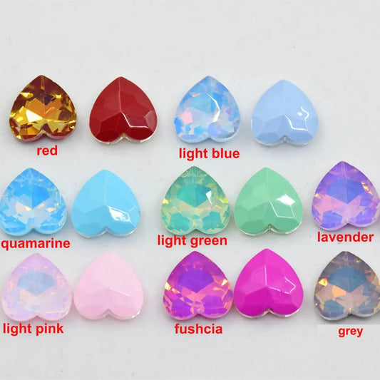 Jelly Glass Stone 16x16mm Heart crystal glass stone Jewels point back18pcs