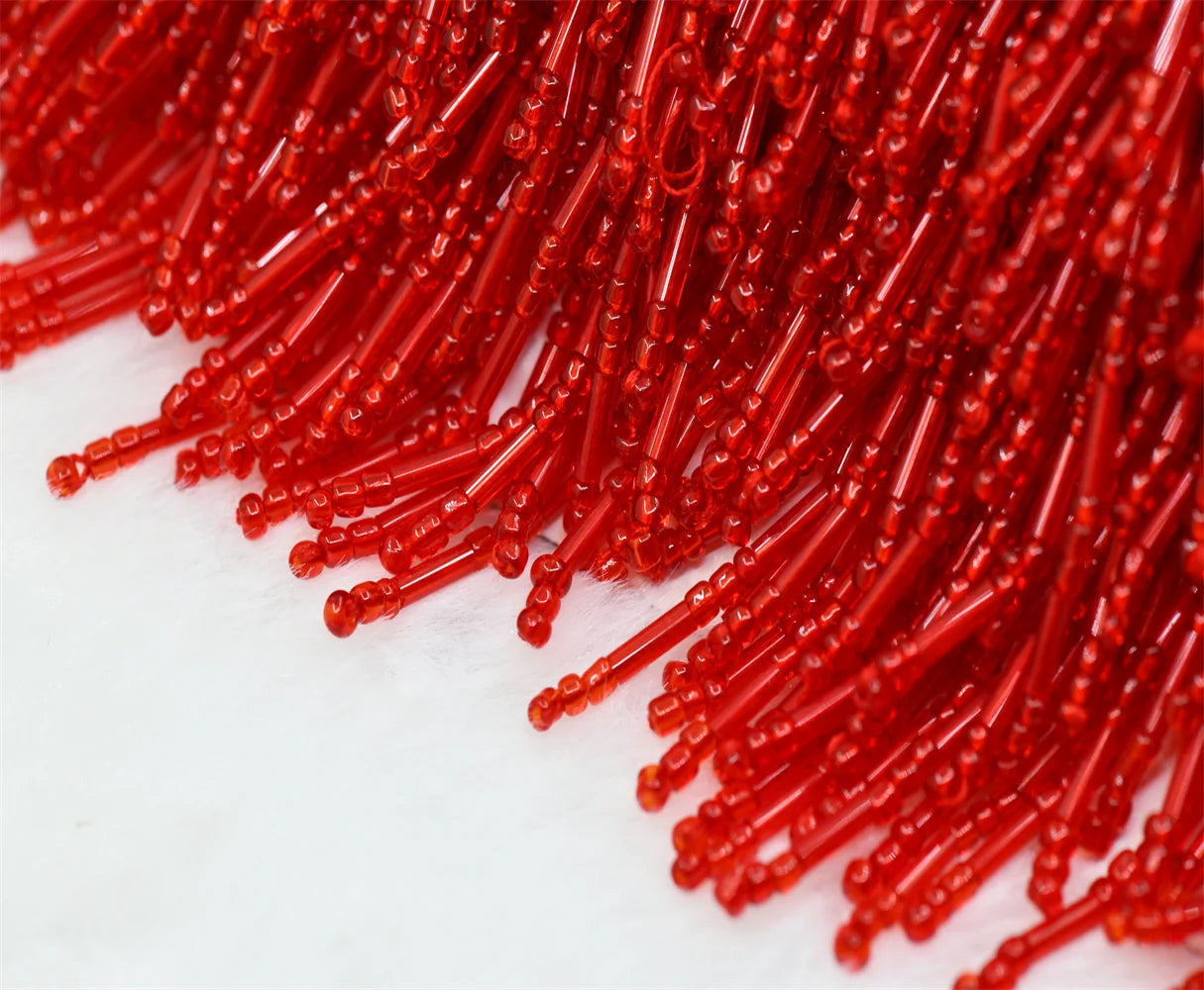5 yards Bulk wholesale glass bead fringe trim tassels sewing articles for 10cm fringes for clothes