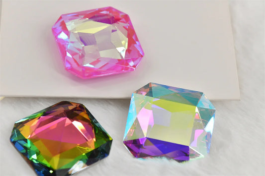 2pcs 45mm large stones Crystal  square Glass  big size Rhinestones Jewels Making  fancy stones for diy