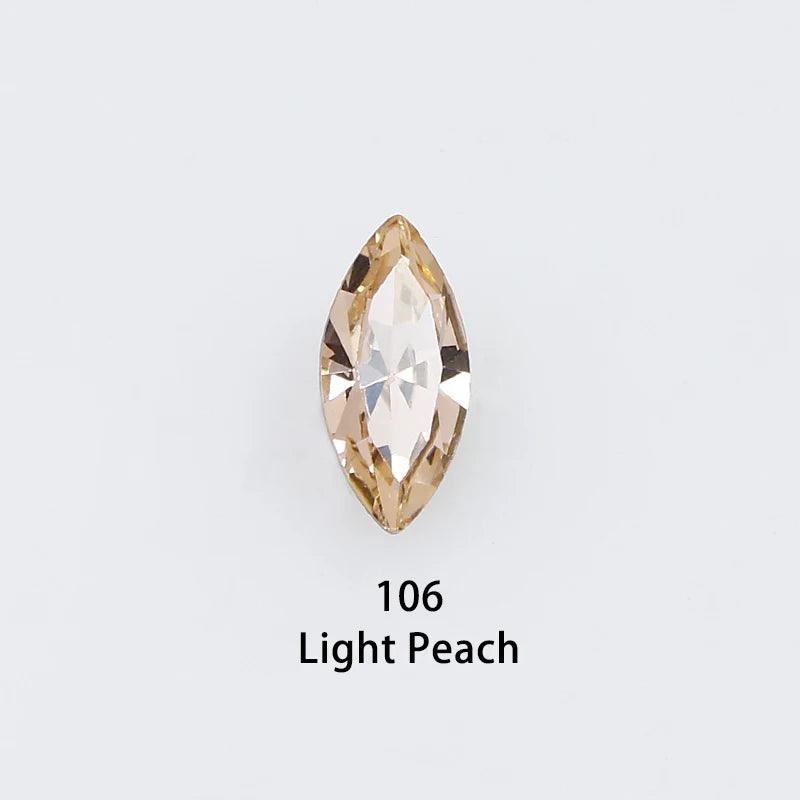 20pcs Navette Crystal Pointed Back Rhinestones All Size K9 Glass 3D Fancy Stones Nailart Diamond For Jewelry DIY 3017