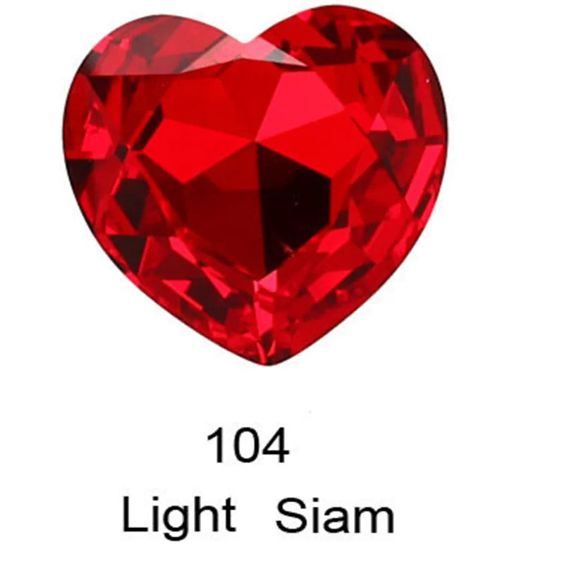 K9 Big Heart Glass Rhinestones 27mm/18mm Crystal Diamond Decoration Beads for Needlework